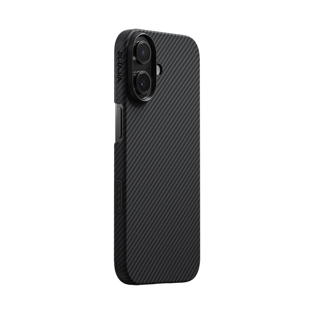 Pitaka Ultra-Slim Classic Serisi iPhone 17 M-safe Şarj Özellikli 1500D Aramid Fiber Black-Grey Twill Kılıf Pitaka Ultra-Slim Classic Serisi iPhone 17 M-safe Şarj Özellikli 1500D Aramid Fiber Black-Grey Twill Kılıf
